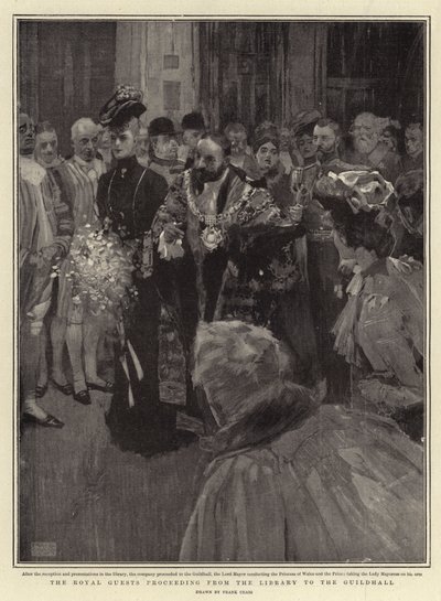 Los Huéspedes Reales procediendo de la Biblioteca al Guildhall de Frank Craig